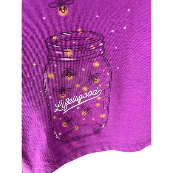 Life Is Good Women’s T-shirt Pink Lightning Bugs - Picture 3 of 11